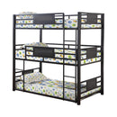 Rogen Twin Triple Bunk Bed Dark Bronze - NY Furniture Direct (NY)