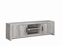 Burke 2-door TV Console Grey Driftwood - NY Furniture Direct (NY)