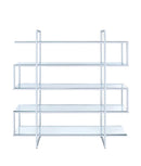 Elmer 5-shelf Bookcase Chrome and Clear - NY Furniture Direct (NY)