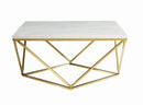 Meryl Square Coffee Table White and Gold - NY Furniture Direct (NY)
