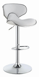 Edenton Upholstered Adjustable Height Bar Stools White and Chrome (Set of 2) - NY Furniture Direct (NY)