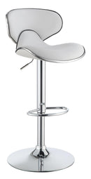Edenton Upholstered Adjustable Height Bar Stools White and Chrome (Set of 2) - NY Furniture Direct (NY)