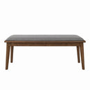 Alfredo Upholstered Dining Bench Grey and Natural Walnut - NY Furniture Direct (NY)