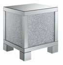 Gillian Square End Table Silver and Clear Mirror - NY Furniture Direct (NY)