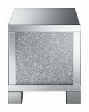 Gillian Square End Table Silver and Clear Mirror - NY Furniture Direct (NY)