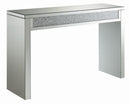 Gillian Rectangular Sofa Table Silver and Clear Mirror - NY Furniture Direct (NY)