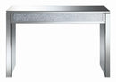 Gillian Rectangular Sofa Table Silver and Clear Mirror - NY Furniture Direct (NY)