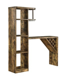 Belvedere 5-shelf Bar Table Storage Antique Nutmeg - NY Furniture Direct (NY)