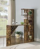 Belvedere 5-shelf Bar Table Storage Antique Nutmeg - NY Furniture Direct (NY)