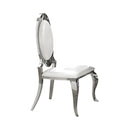 Anchorage Oval Back Side Chairs Cream and Chrome (Set of 2) - NY Furniture Direct (NY)