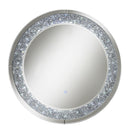 Lixue Round Wall Mirror with LED Lighting Silver - NY Furniture Direct (NY)