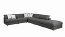 Serene Upholstered Rectangular Ottoman Charcoal - NY Furniture Direct (NY)