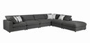Serene Upholstered Rectangular Ottoman Charcoal - NY Furniture Direct (NY)