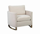 Corliss Upholstered Arched Arms Chair Beige - NY Furniture Direct (NY)