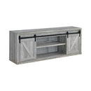 Brockton 71-inch 3-shelf Sliding Doors TV Console Grey Driftwood - NY Furniture Direct (NY)