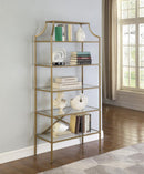 Serena 5-tier Tempered Glass Shelves Bookcase Matte Gold - NY Furniture Direct (NY)