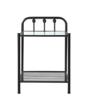 Livingston 1-shelf Nightstand with Glass Top Dark Bronze - NY Furniture Direct (NY)