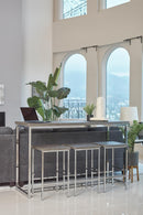 Cassidy 4-piece Rectangular Counter Height Set Dark Oak and Chrome - NY Furniture Direct (NY)