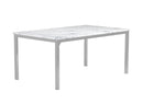 Athena Rectangle Dining Table with Marble Top Chrome - NY Furniture Direct (NY)