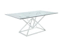 Beaufort Rectangle Glass Top Dining Table Chrome - NY Furniture Direct (NY)