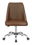 Althea Upholstered Tufted Back Office Chair Brown and Chrome - NY Furniture Direct (NY)