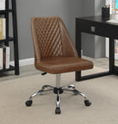 Althea Upholstered Tufted Back Office Chair Brown and Chrome - NY Furniture Direct (NY)