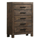 Woodmont 5-drawer Chest Rustic Golden Brown - NY Furniture Direct (NY)