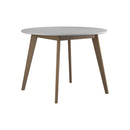 Breckenridge Round Dining Table Matte White and Natural Oak - NY Furniture Direct (NY)