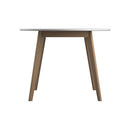 Breckenridge Round Dining Table Matte White and Natural Oak - NY Furniture Direct (NY)