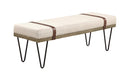 Austin Upholstered Bench Beige and Black - NY Furniture Direct (NY)