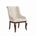 Brockway Tufted Arm Chairs Cream and Antique Java (Set of 2) - NY Furniture Direct (NY)