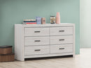 Brantford 6-drawer Dresser Coastal White - NY Furniture Direct (NY)