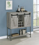 Claremont Sliding Door Bar Cabinet with Lower Shelf Grey Driftwood - NY Furniture Direct (NY)