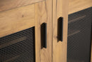 Bristol Metal Mesh Door Accent Cabinet Golden Oak - NY Furniture Direct (NY)