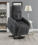 Howie Tufted Upholstered Power Lift Recliner Charcoal - NY Furniture Direct (NY)