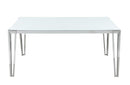 Pauline Rectangular Dining Table with Metal Leg White and Chrome - NY Furniture Direct (NY)