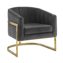 Joey Tufted Barrel Accent Chair Dark Grey and Gold - NY Furniture Direct (NY)