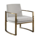 Cory Concave Metal Arm Accent Chair Cream and Bronze - NY Furniture Direct (NY)