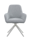 Abby Flare Arm Side Chair Light Grey and Chrome - NY Furniture Direct (NY)