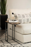 Rudy Snack Table with Power Outlet Gunmetal and Antique Brown - NY Furniture Direct (NY)