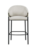 Chadwick Sloped Arm Bar Stools Beige and Glossy Black (Set of 2) - NY Furniture Direct (NY)