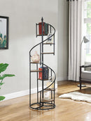 Roseglen 8-shelf Staircase Bookcase Rustic Brown and Black - NY Furniture Direct (NY)