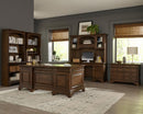 Hartshill Executive Desk with File Cabinets Burnished Oak - NY Furniture Direct (NY)