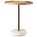 Ginevra Round Wooden Top Accent Table Natural and White - NY Furniture Direct (NY)