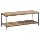 Gerbera Accent Bench with Slat Shelf Natural and Gunmetal - NY Furniture Direct (NY)