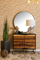 Zara 2-door Accent Cabinet Black Walnut and Gold - NY Furniture Direct (NY)