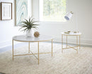 Ellison Round X-cross End Table White and Gold - NY Furniture Direct (NY)