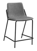 Earnest Solid Back Upholstered Counter Height Stools Grey and Black (Set of 2) - NY Furniture Direct (NY)