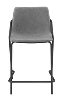 Earnest Solid Back Upholstered Counter Height Stools Grey and Black (Set of 2) - NY Furniture Direct (NY)