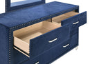 Melody 6-drawer Upholstered Dresser Pacific Blue - NY Furniture Direct (NY)